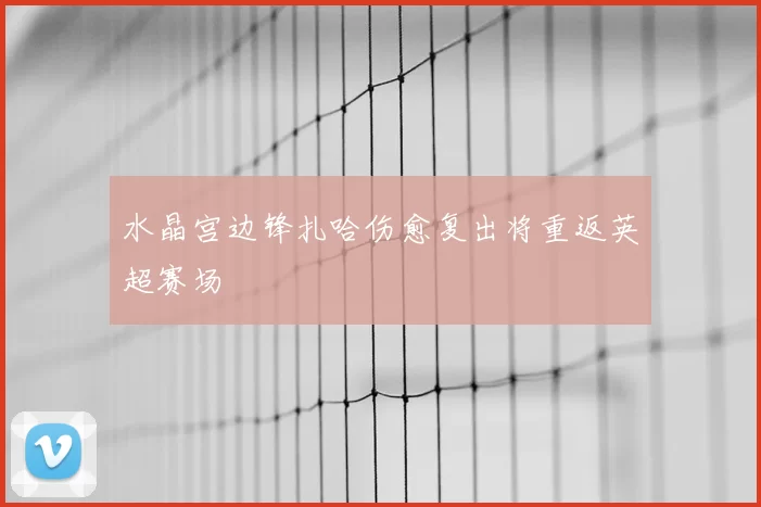 水晶宫边锋扎哈伤愈复出将重返英超赛场